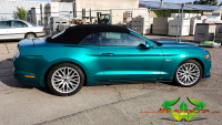 wrappsta.de carwrapping-vollfolierung Ford-Mustang-Convertible-5.0 Pearl-Dark-Green 08