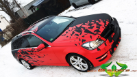 wrappsta.de carwrapping-vollfolierung Mercedes-c-klasse-frozen-red-chrome 09